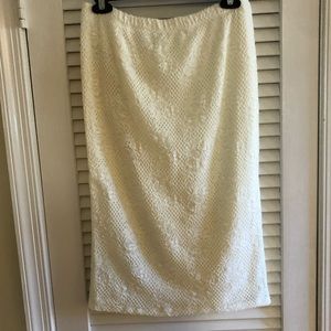 ivory lace pencil skirt